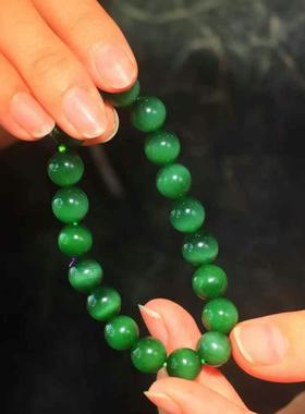 天然和田玉碧玉圆珠手串手链项链