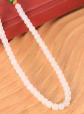 碧玉老料菠菜绿圆珠手串老型珠