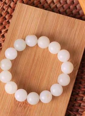 天然新疆和田玉手链大号圆珠