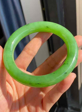 和田碧玉猕猴桃平安镯女款