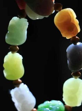 天然和田玉多宝貔貅手串男女款