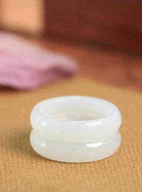 新疆和田玉戒指女款白玉指环