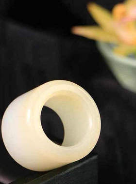 天然和田玉白玉扳指指环