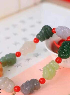 天然和田玉多宝蛇形手串男女款