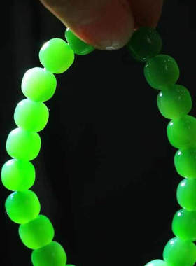 天然和田玉碧玉老型珠手串