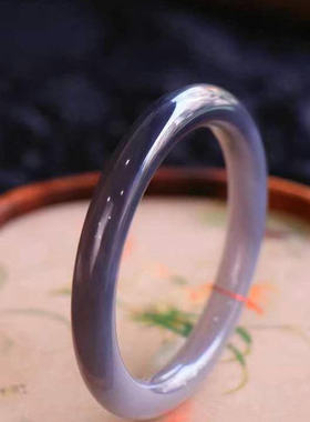 和田玉烟紫手镯青海料