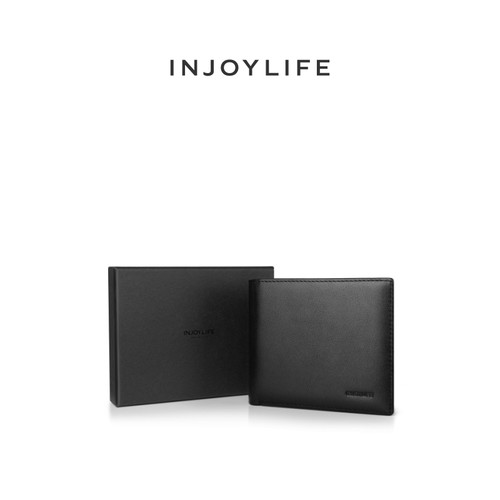 【七夕礼物】INJOYLIFE男士钱包短款皮夹头层牛皮商务送男友卡包 - 图3