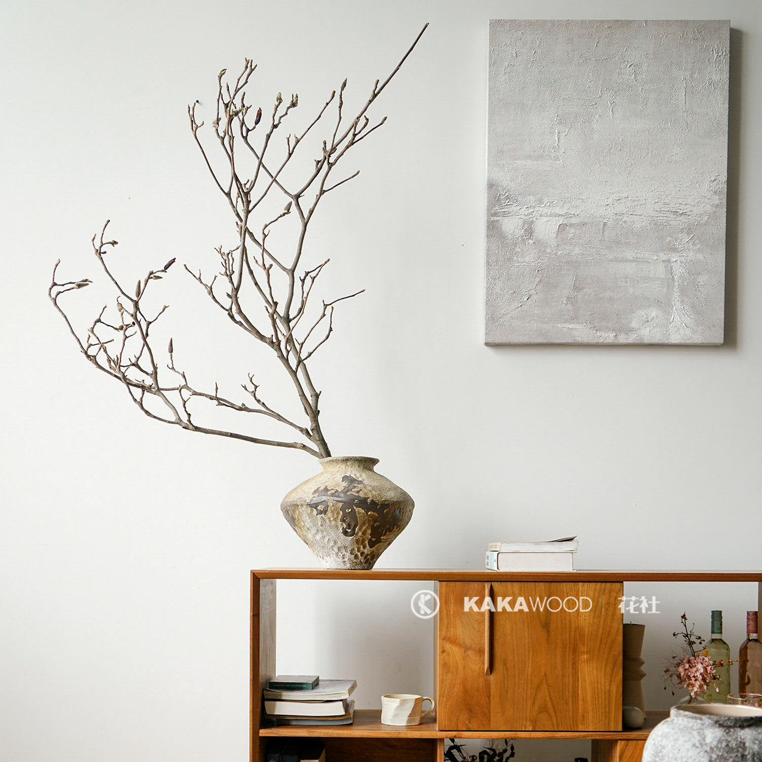 玉兰干枝小众插花神器高端天然植物插花材家居软装酒店民宿样板房 - 图1