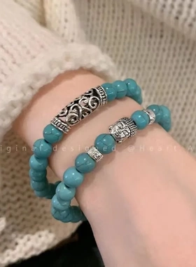 爆款复古民族风同款镂空弯管手串小众设计感国潮手饰简约情高颜值