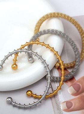 弹簧网手镯手环不锈钢简约女