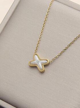 绝密较量高圆圆赵亚苧同款交叉项链女吊坠锁骨链颈链2025新款颈饰