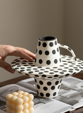 创意法式工艺品花瓶侘寂风复古软装饰品样板间酒店客厅桌面摆件