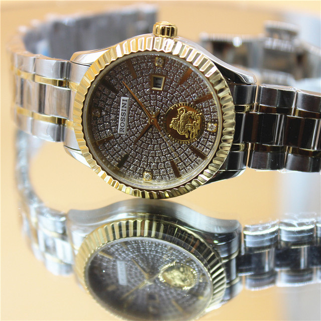 New diamond-set 18k gold fully automatic waterproof watch