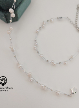 复古法式手作编织淡水珍珠满天星手链淡水清新小众百搭礼物