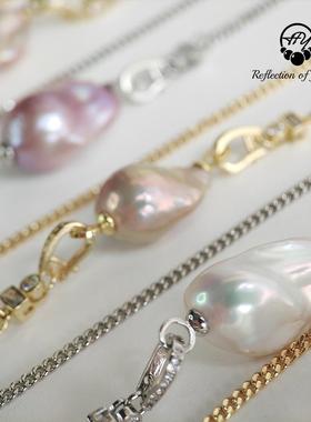 百搭平衡天然炫彩吊坠古巴链纯银