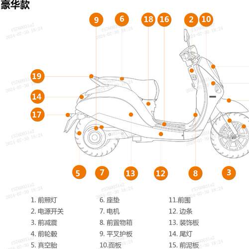 爱玛电动车原厂原装全车外壳配件塑料件专用正品前围前泥板订购 - 图3