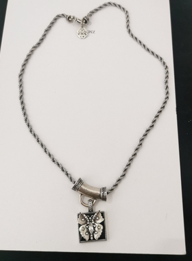 麦麦新款蝴蝶方钻项链高级感满满的朋克风实拍现货