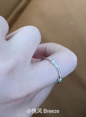 锆石竹节戒指女简约精致小众时尚