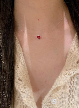 s925纯银爱心项链女简约精致百搭