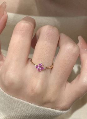 优雅贵气紫色四叶草项链气质时尚