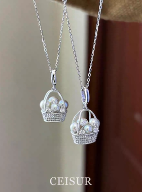 菜篮子施家珍珠项链女轻奢小众