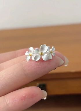 高保色栀子花戒指女轻奢小众高级