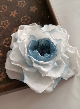 手作真丝烫花大尺寸布花定制