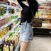 Quần lửng chống chói! Túi siêu ngắn hip denim váy gợi cảm kéo dài một nửa váy bó sát chân váy mùa thu đông mới - Váy chân váy xếp ly 2 tầng Váy