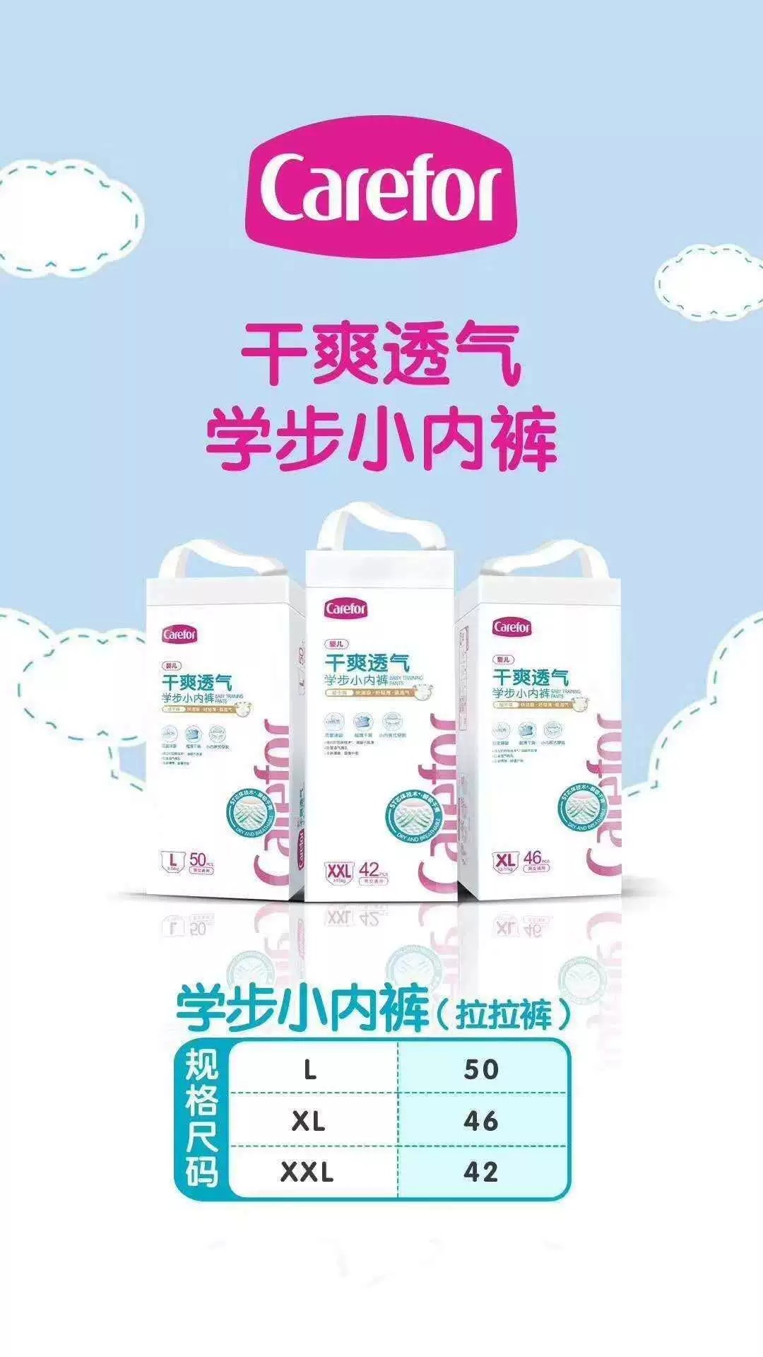 爱护婴儿干爽透气纸尿裤/拉拉裤宝宝专用尿不湿 S68/M60/L54/XL46-图1