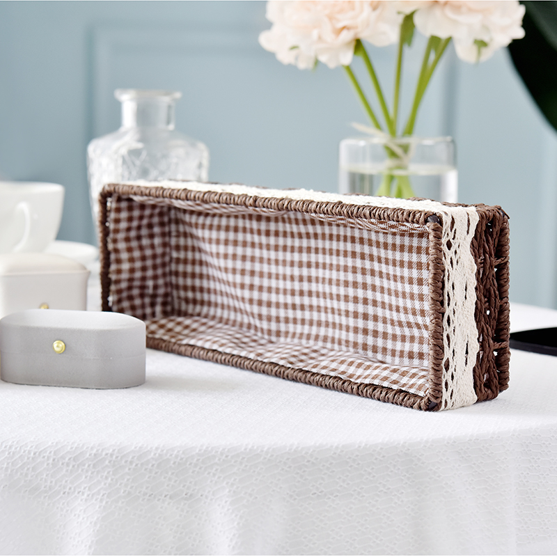 Debris Slim Rattan fabric desktop storage box