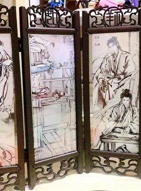古茗联名莲花楼周边镭射卡屏风相框 成毅李相夷立体摆件画框相架