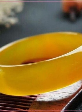 爆款帝王黄色冰透手镯   典雅气质   时尚百搭  饰品手镯 送礼