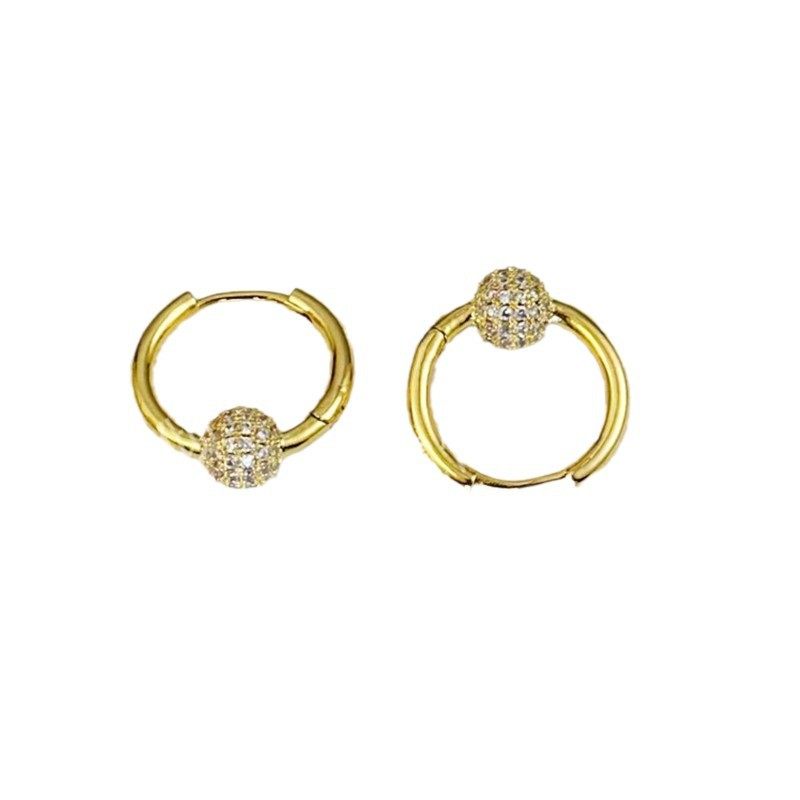 时尚高级满钻圆球耳圈耳环精致百搭2024新款个性小众气质轻奢耳饰,淘宝优惠券,粉丝福利购,淘宝优惠卷