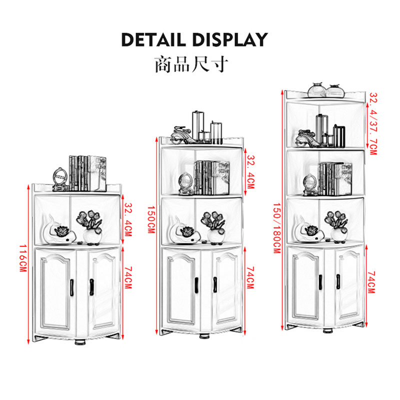 转角柜墙角柜三角形角柜置物架拐角边角角落收纳客厅卧室边柜柜子 - 图1