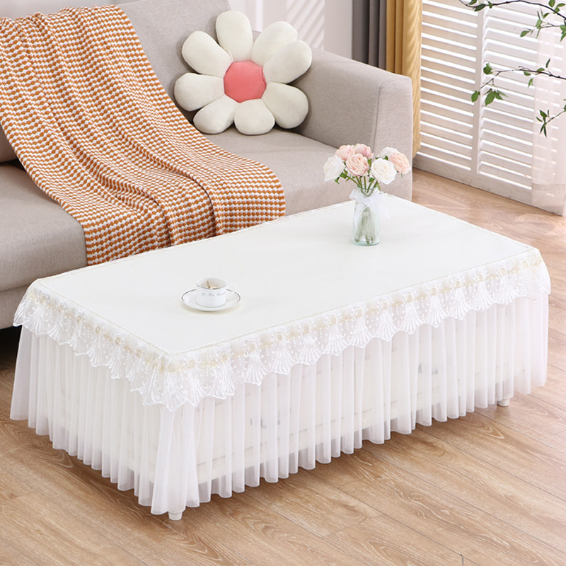 清新茶几桌布蕾丝长方形家用防尘罩电视柜盖巾皮革全包茶几布罩套,淘宝优惠券,粉丝福利购,淘宝优惠卷