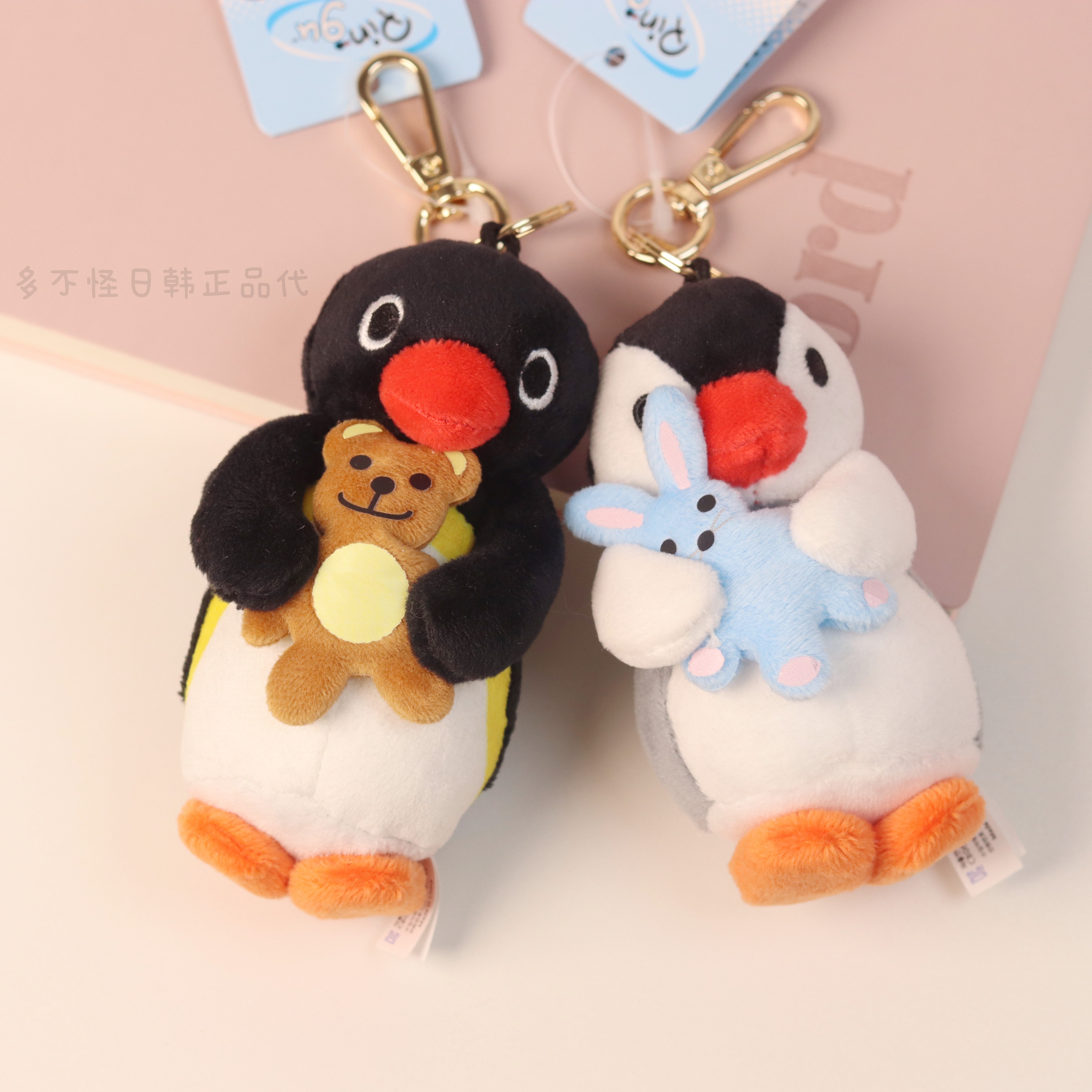 韩国代购Pingu小企鹅包挂件围巾抱鱼企鹅毛绒挂件女生玩偶礼物,淘宝优惠券,粉丝福利购,淘宝优惠卷