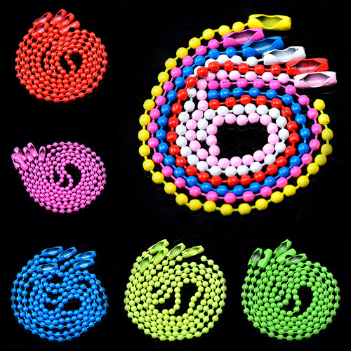 金属波珠链手工diy彩色烤漆波珠链糖果色手工材料包包饰品挂件 - 图0