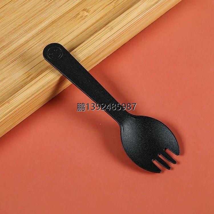 一次性磨砂加厚独立包装蛋糕勺子勺叉甜品水果叉子冰淇淋塑料 - 图1