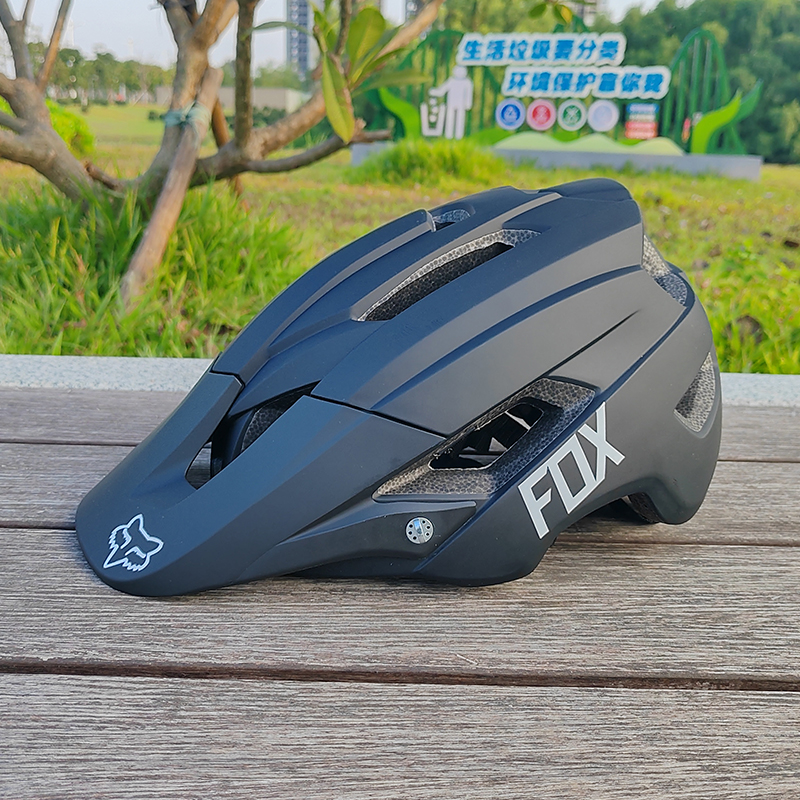 FOX山地车头盔一体成型自行车半盔速降越野通用安全帽男骑行装备 - 图0