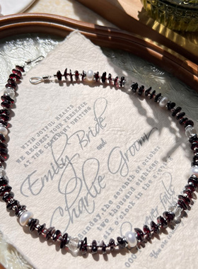 原创饰品《power girl》天然石石榴石小众项链