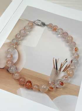 年终福利 天然胶花水晶项链