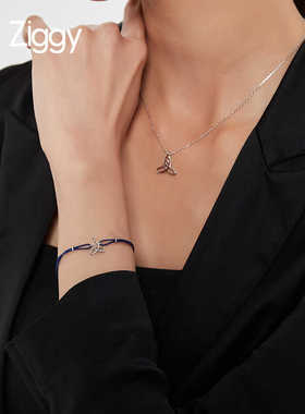 ZIGGY/芝一格显白极细蓝色系红绳凯尔特母性结可调手链母亲节礼物