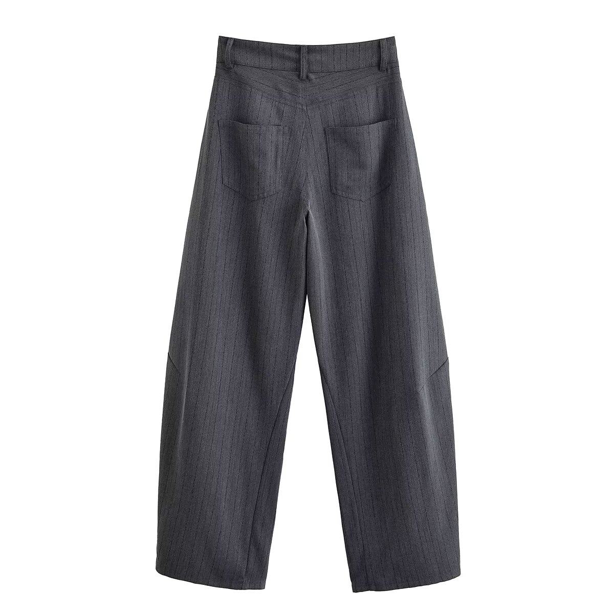 欧美女装   欧美风轻熟高腰西装香蕉裤女高级灰阔腿职业长裤显瘦,淘宝优惠券,粉丝福利购,淘宝优惠卷