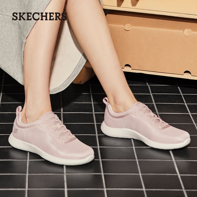 Skechers斯凯奇女鞋一脚蹬运动休闲鞋户外软底鞋舒适透气网面鞋 - 图1