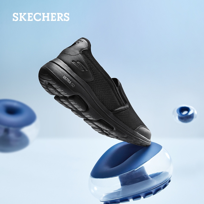 Skechers斯凯奇网面舒适健步鞋休闲鞋乐福鞋男鞋一脚蹬懒人鞋-图2