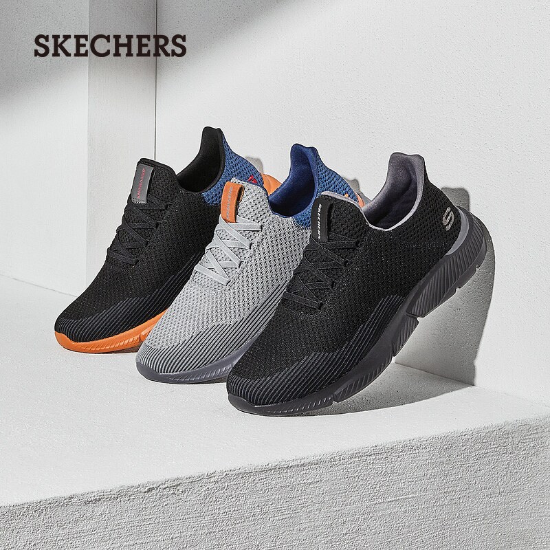 Skechers斯凯奇男鞋夏季一脚蹬休闲健步鞋轻便软底缓震运动鞋透气