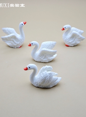 仿真动物模型小号天鹅可爱大白鹅DIY鱼缸装饰造景 微景观桌面摆件
