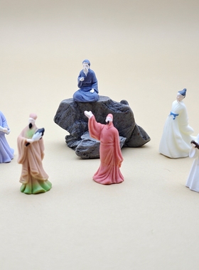 迷你古装树脂人偶桌面摆件