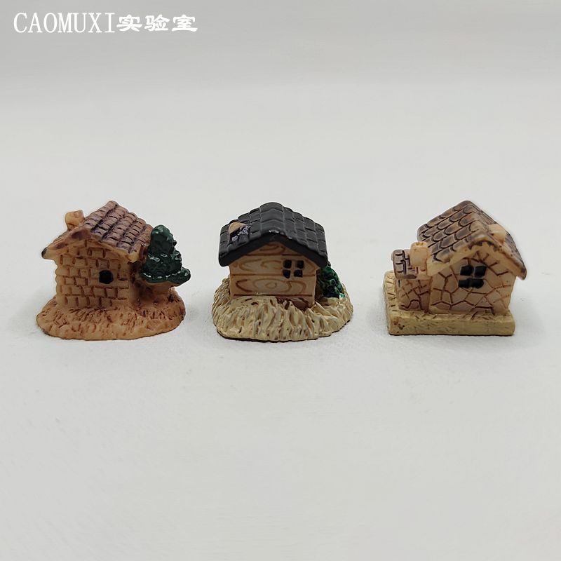 微缩迷你房屋模型微型小号围栏房子树脂手办玩具沙盘微景观摆件-图2