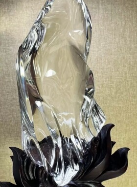 天然白水晶原石奇石摆件玄关客厅办公室家居手工打磨水晶柱风水